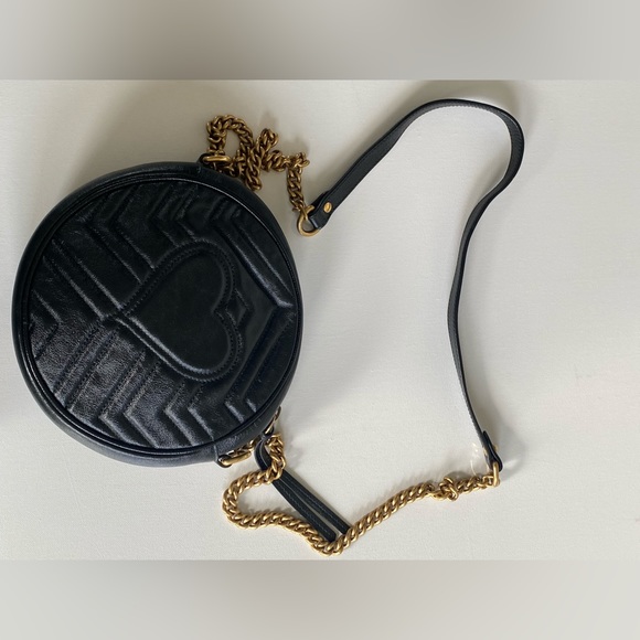 Gucci GG Marmont Round Shoulder Bag Mini Black - Picture 2 of 8